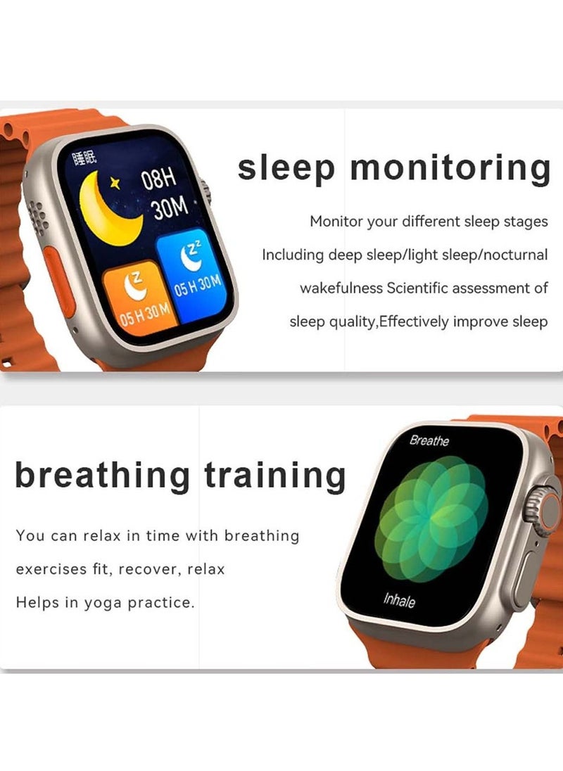 FEND - Fend F8 Smart Watch Ultra Full Screen HD Display with Two Strap and Bluetooth NFC GPS and FW3 Wireless Bluetooth Earbuds Combo - Image 1