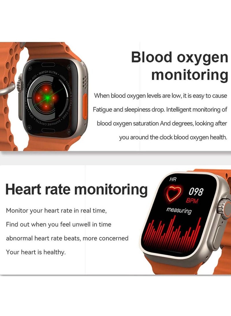 FEND - Fend F8 Smart Watch Ultra Full Screen HD Display with Two Strap and Bluetooth NFC GPS and FW3 Wireless Bluetooth Earbuds Combo - Image 1