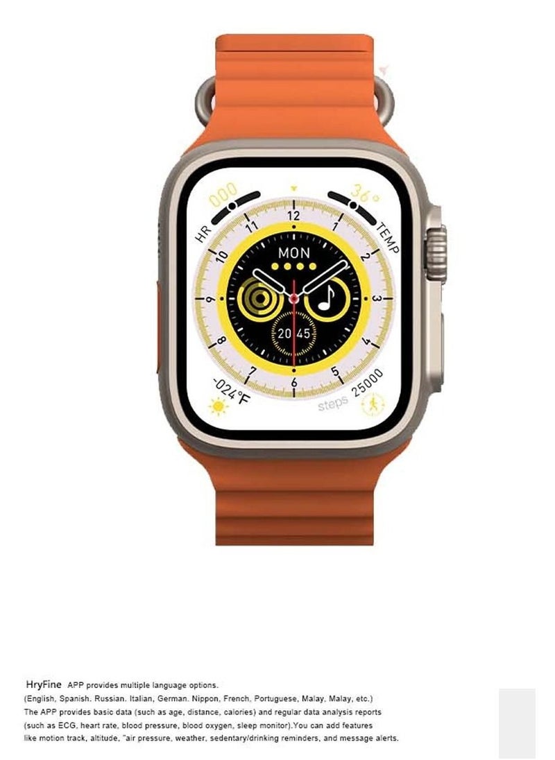 FEND - Fend F8 Smart Watch Ultra Full Screen HD Display with Two Strap and Bluetooth NFC GPS and FW3 Wireless Bluetooth Earbuds Combo - Image 1