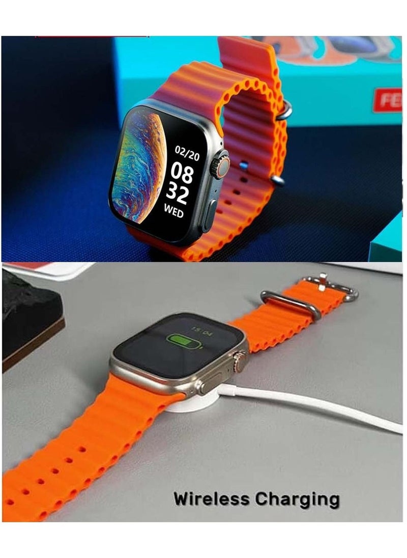 FEND - Fend F8 Smart Watch Ultra Full Screen HD Display with Two Strap and Bluetooth NFC GPS and FW3 Wireless Bluetooth Earbuds Combo - Image 1