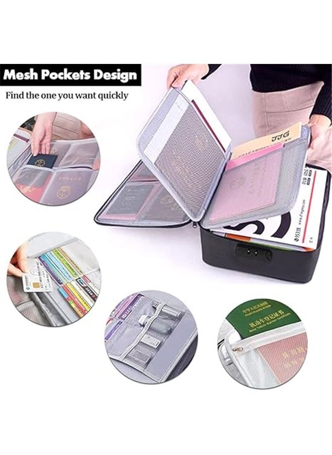 Generic Document Organizer Bag with Code Lock,5-Layer File Storage Case,Portable Home Office Travel Important Document Safe for Tablet,Passport,Legal Files,Valuables(Black)  - Image 3