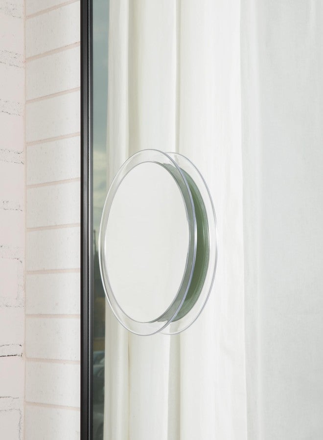 Jerdon Portable Travel Makeup Mirror - 9” Diameter Frame with 5X Magnification - Suction Cups Allow Wall Mounting - Travel Case Included - Model JSC5 - Image 4