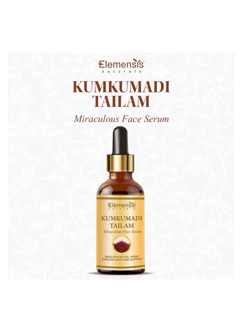 Elemensis Naturals - Elemensis Naturals kumkumadi tailam for face whitening & brightening, anti aging kumkumadi oil serum, kumkumadi face oil for glowing skin, 20ml - Image 1