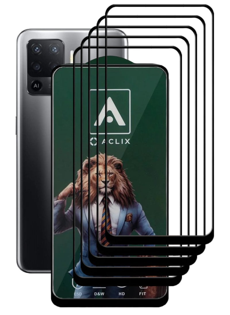 ACLIX 5 Pieces Antistatic ESD Dustproof Premium Quality High Definition Tempered Glass Screen Protector Designed For Oppo A94 - Image 1