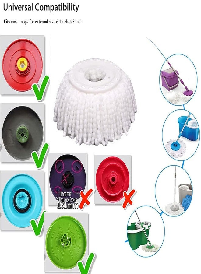 YWSHF Spin Mop Head Replacement Compatible with Hurrican, Mopnado, Cassabel 360 Spin Magic Mopping,Microfiber Spin Mop Refill Heads for Universal Round Shape Standard Size 5 Pack - Image 4