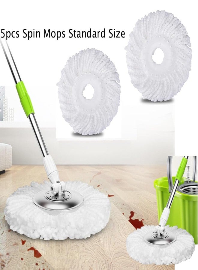 YWSHF Spin Mop Head Replacement Compatible with Hurrican, Mopnado, Cassabel 360 Spin Magic Mopping,Microfiber Spin Mop Refill Heads for Universal Round Shape Standard Size 5 Pack - Image 3