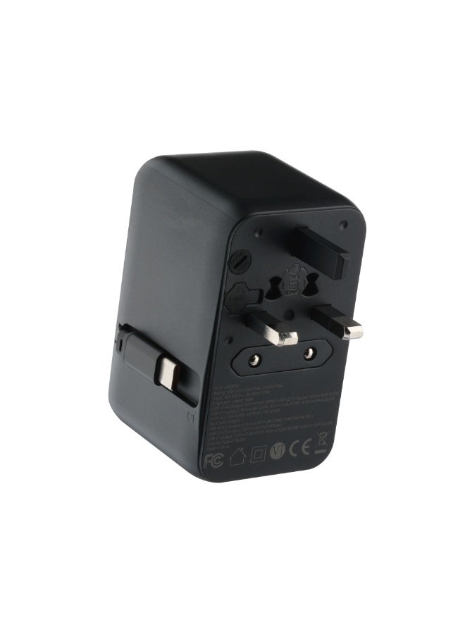 زيدكس محول سفر عالميمن 200 دولة، محول طاقة شامل وشاحن جداري مزود بمنفذ USB-C PD بقدرة 20 واط ومنفذ USB-A بتقنية QC 3.0، محول مقابس عالمي مع مقابس EU/UK/US/AU، شحن سريع لأجهزة iPhone وSamsung وiPad واللابتوب والكاميرا ومجفف الشعر والمزيد - Image 3