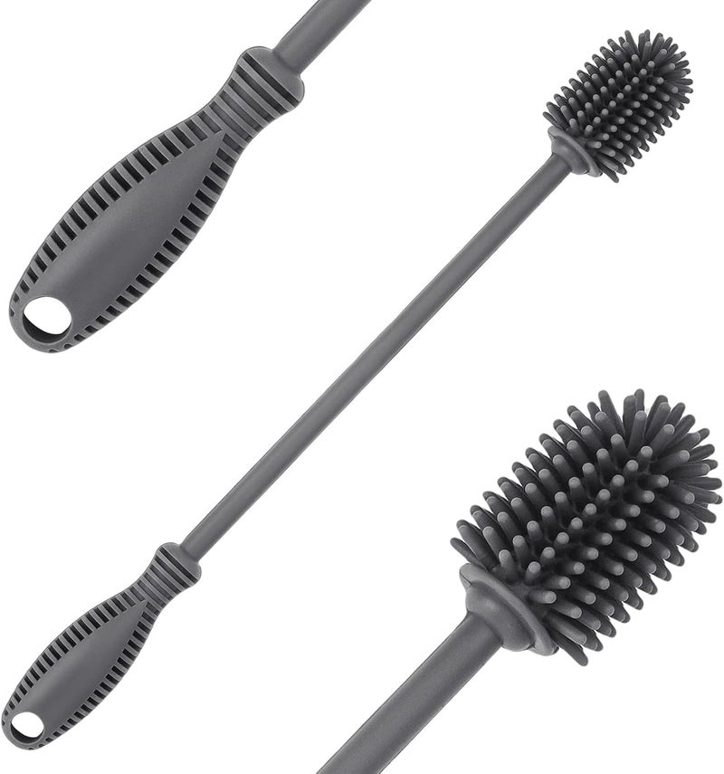 ddLUCK Silicone Bottle Cleaning Brush with Long Handle, 12.5" Water Bottle Cleaner for Baby Bottles, Hydro Flask, Sports Bottle, Vase, Glassware, Perfect for Smaller Diameter Bottle Openings (One Pack) - Image 2