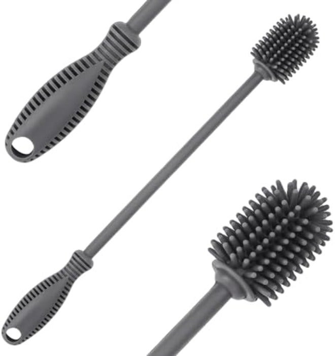 ddLUCK Silicone Bottle Cleaning Brush with Long Handle, 12.5" Water Bottle Cleaner for Baby Bottles, Hydro Flask, Sports Bottle, Vase, Glassware, Perfect for Smaller Diameter Bottle Openings (One Pack) - Image 3
