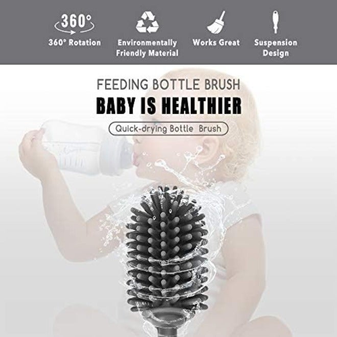 ddLUCK Silicone Bottle Cleaning Brush with Long Handle, 12.5" Water Bottle Cleaner for Baby Bottles, Hydro Flask, Sports Bottle, Vase, Glassware, Perfect for Smaller Diameter Bottle Openings (One Pack) - Image 4