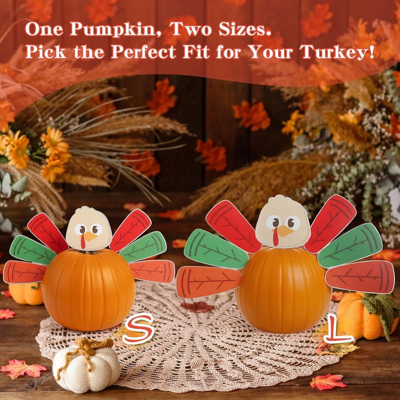 AceOrbit Pumpkin Turkey Making Kit Colorful Metal Thanksgiving DIY Pumpkin Indoor Outdoor Holiday Decoration For Autumn Fall Harvest Halloween Home Decor(Large) - Image 5