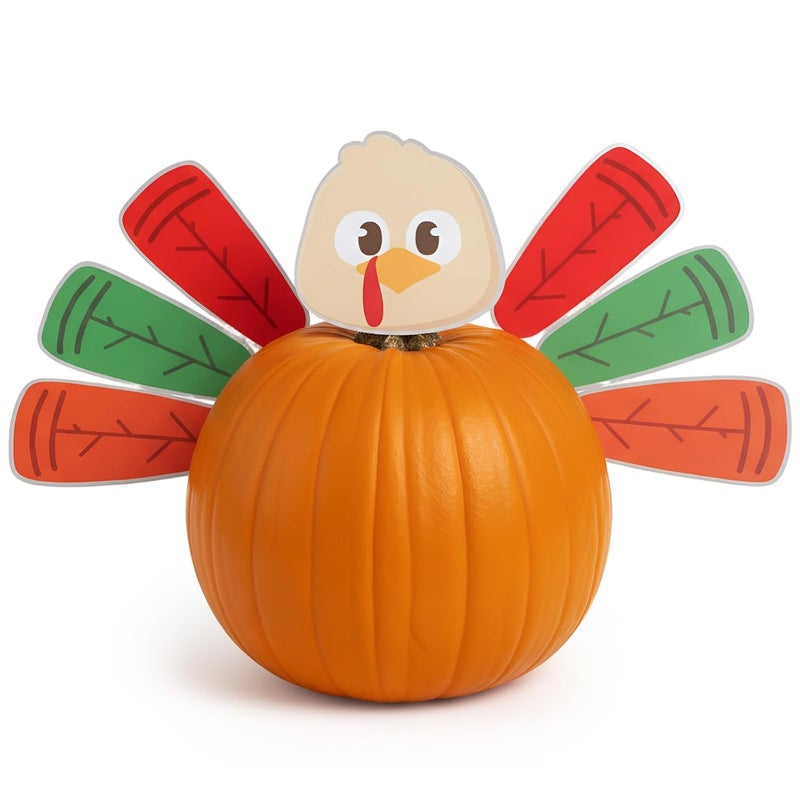 AceOrbit Pumpkin Turkey Making Kit Colorful Metal Thanksgiving DIY Pumpkin Indoor Outdoor Holiday Decoration For Autumn Fall Harvest Halloween Home Decor(Large) - Image 1
