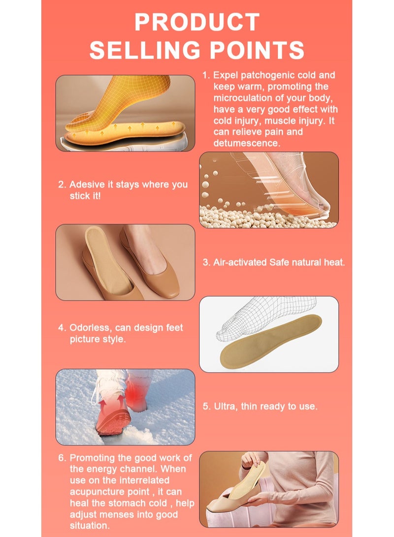 Hodaf 10 Pairs of Women's Foot Warming Insoles - Long-Lasting Safe Natural Odorless Air-Activated Insole Warmers - Heated for Up to 8 Hours - Image 4