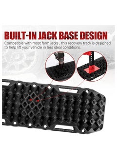 Captaintech Board, Anti Sinking Plate Traction Boards with Jack Base, 1 Pair Recovery Tracks 4X4 car Truck Tire Traction Mat with Bag -Sand, Mud, Snow Ladder Ramps (Black)  - Image 5