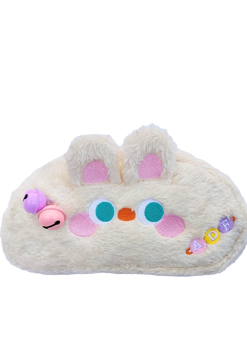 Excefore Kawaii Pencil Pen Case, Big Capacity Pen Bag Box, Cartoon Animal Creative Pencil Cases Boxes, Suitable for Teen Girls Adults (Beige Bunny) - Image 1
