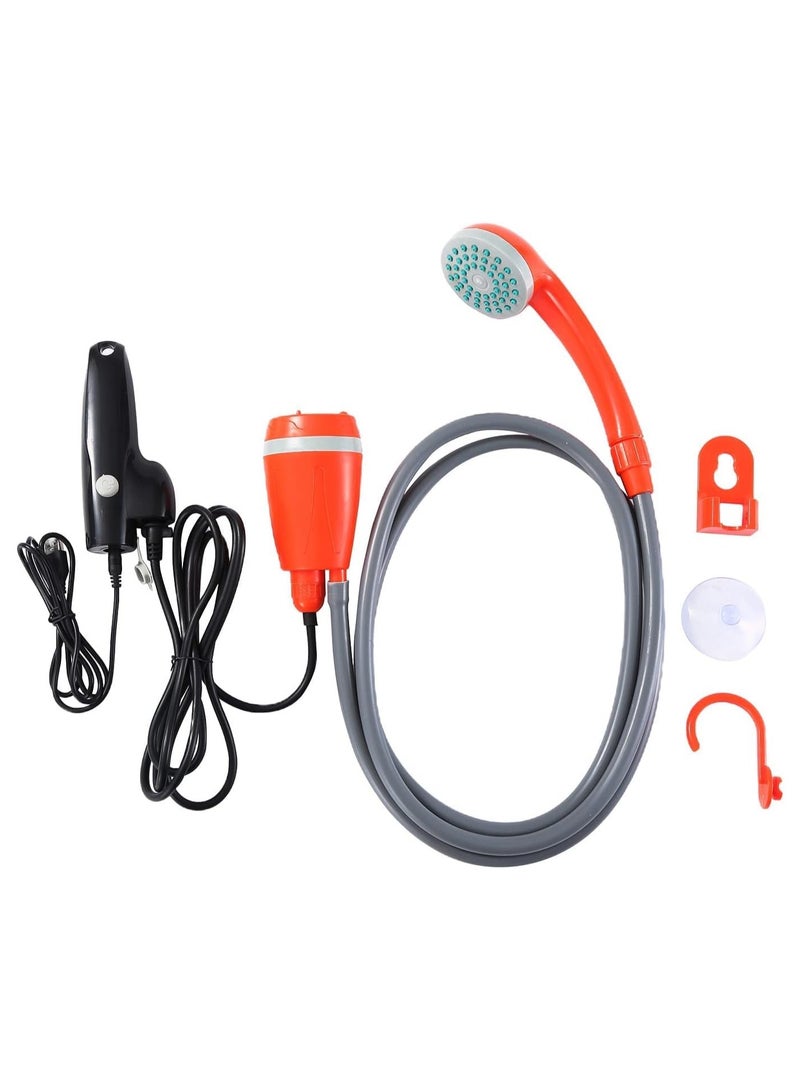 ريبنيو دش خارجي محمول من  يعمل بالبطارية رأس دش للتخييم صغير الحجم قابل لإعادة الشحن  يضخ الماء من الدلو إلى تيار دش ثابت ولطيف(احمر) - Image 3