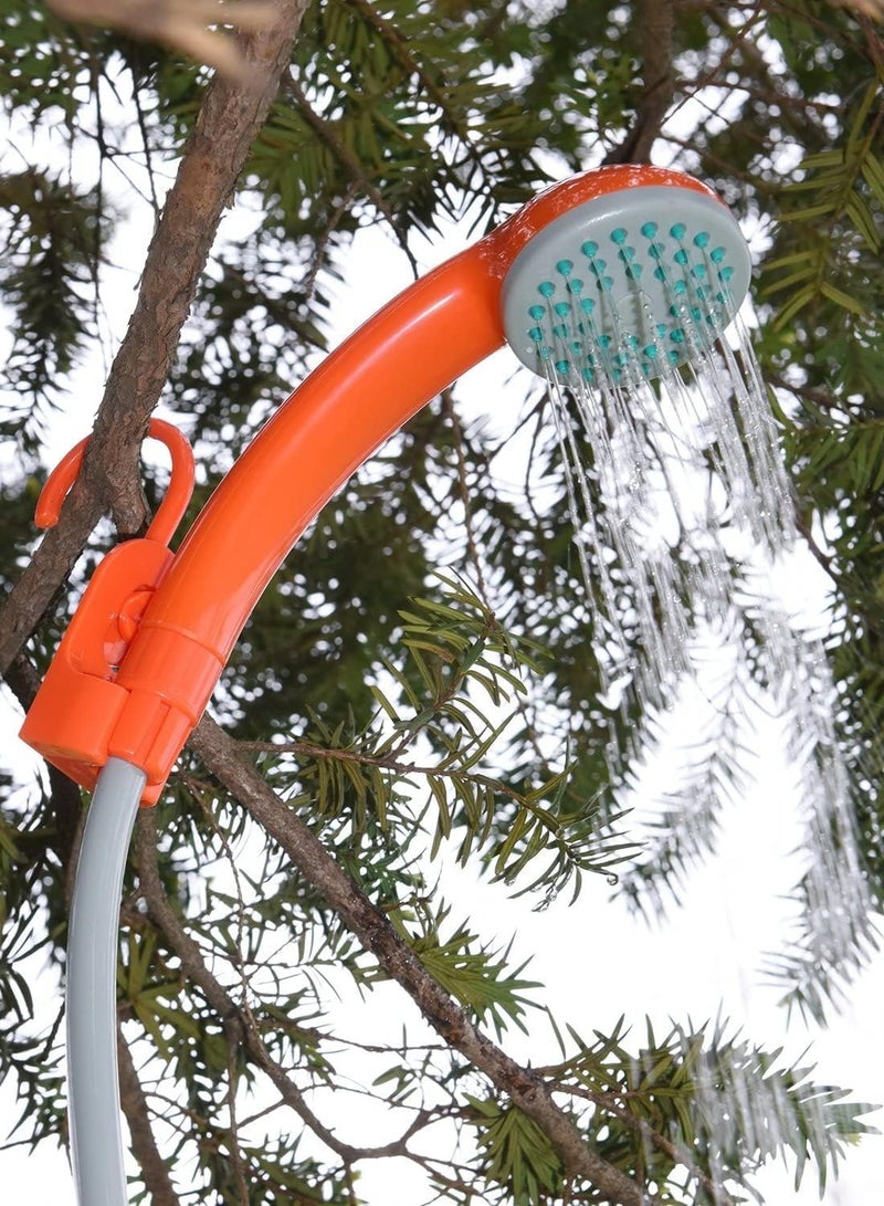 ريبنيو دش خارجي محمول من  يعمل بالبطارية رأس دش للتخييم صغير الحجم قابل لإعادة الشحن  يضخ الماء من الدلو إلى تيار دش ثابت ولطيف(احمر) - Image 5