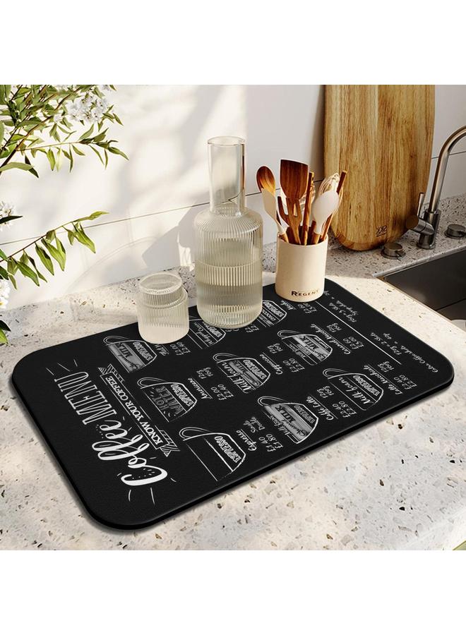 Bluejw Cross-border Coffee Series Kitchen Drain Mat Water Absorbent Quick-drying Tableware Mat Bar Counter Heat Insulation Mat Coffee Machine Drain Mat  - Image 1