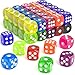 Rerdeim 60 Pieces Dice Set 16mm Standard Bulk 6 Sided Colored Dices for Board Games Math Learning Classroom 10 Color 6 Pieces of Each Color - Image 2