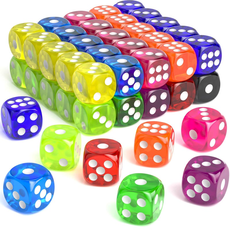 Rerdeim 60 Pieces Dice Set 16mm Standard Bulk 6 Sided Colored Dices for Board Games Math Learning Classroom 10 Color 6 Pieces of Each Color - Image 3