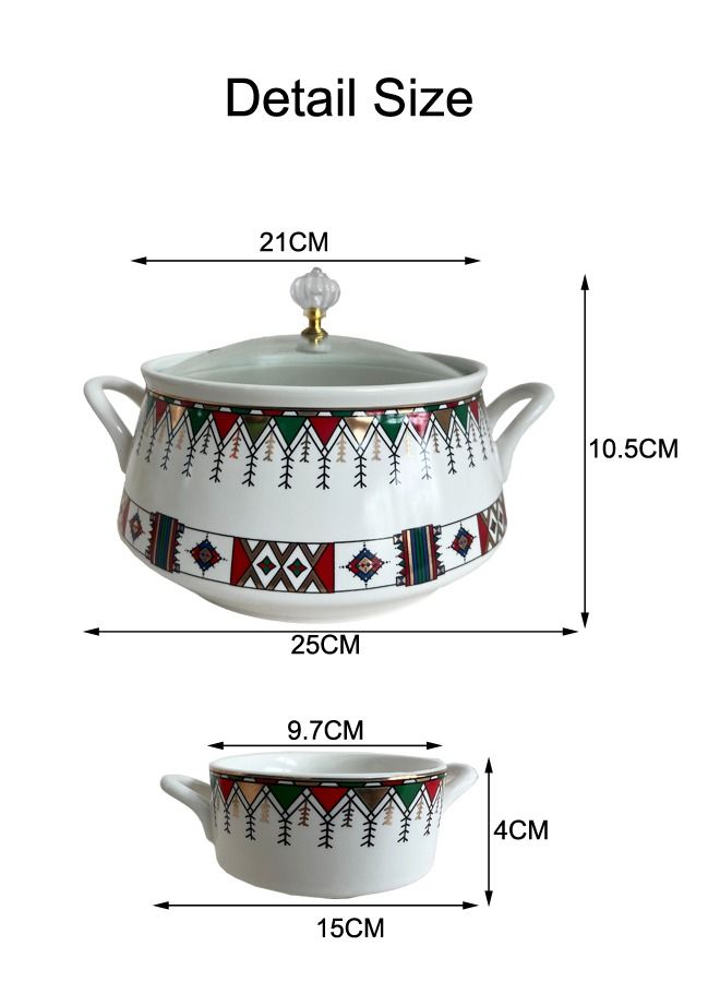 XIANGYU Nordic Ceramic Soup Pot And Bowl With Iron Frame Light Luxury Household Soup Bowls - Image 2