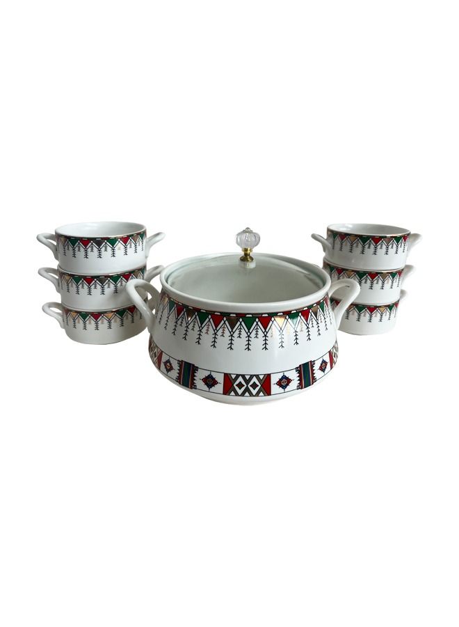 XIANGYU Nordic Ceramic Soup Pot And Bowl With Iron Frame Light Luxury Household Soup Bowls - Image 3