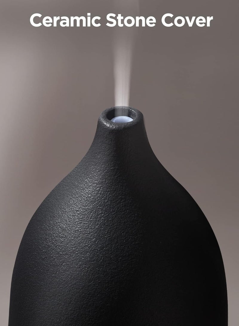 Y&D Oil Diffuser 250ML Ceramic Diffuser for Essential Oils Handcrafted Aromatherapy Diffuser Ultrasonic Cool Mist Humidifier with 2 Mist Modes Waterless Auto Off for Room Office Black  - Image 3