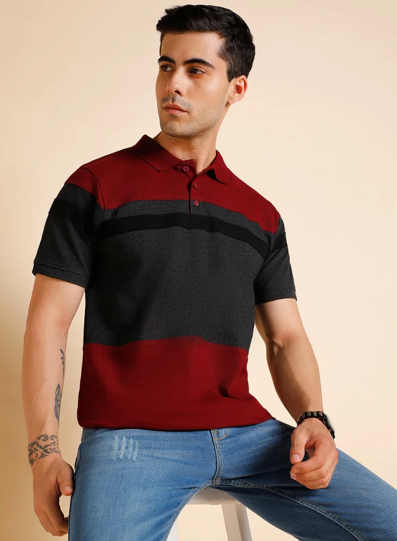 Dennis Lingo Maroon T-Shirt for Men, Bold and Stylish