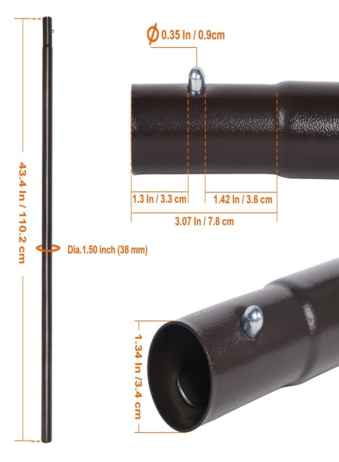 Blissun Umbrella Replacement Lower Pole, Aluminium Patio Umbrella Extension Bottom Pole Replacement with Bullet Buckle, Bronze - Image 2