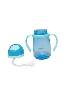 Nabhya Kids Plastic Joy Spillproof Transparent With Gravity Ball Straw Sipper Cup Water Bottle With Handles (Blue 250 Ml)  - Image 3