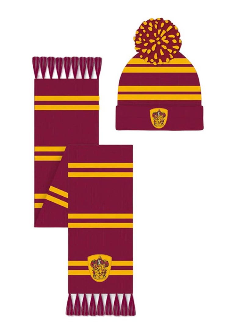 Harry Potter Harry Potter Unisex Adult Gryffindor Hat And Scarf Set - Red/Yellow 