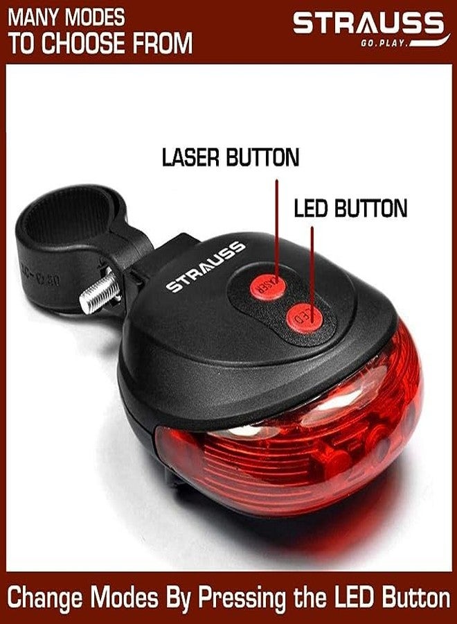 Strauss Bicycle Tail Lights | Headlights| Ultra Bright Waterproof Bicycle Tail Lights | Light Set with Led Light | Tail Clip Light Lamp |Taillight Set | Pack of 2 - Image 4