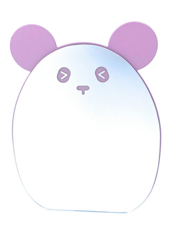 آيساج مرآة مكياج للأطفال Kawaii مرآة سطح مكتب مدمجة للفتيات مرآة طاولة الباندا الأرجواني مع مرآة حامل لطيفة للمكتب 6 × 7.87 × 0.5 بوصة - Image 1