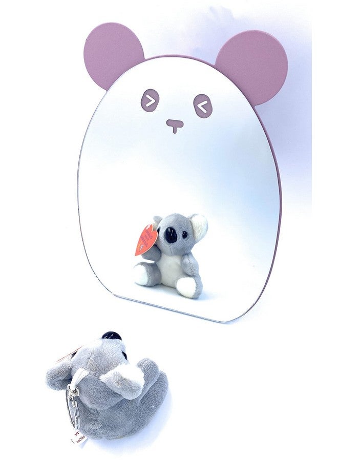 آيساج مرآة مكياج للأطفال Kawaii مرآة سطح مكتب مدمجة للفتيات مرآة طاولة الباندا الأرجواني مع مرآة حامل لطيفة للمكتب 6 × 7.87 × 0.5 بوصة - Image 4