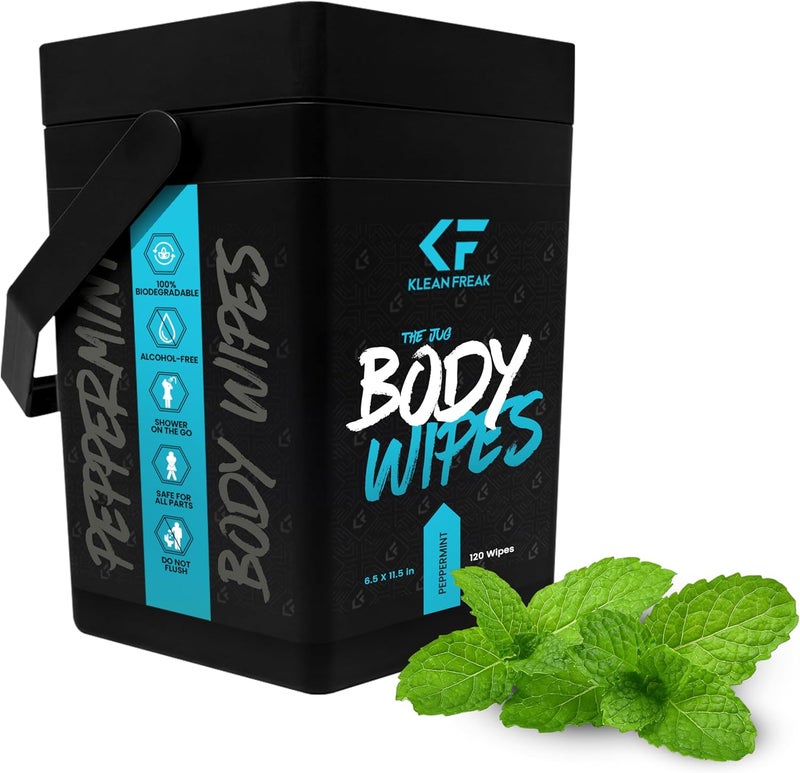 Klean Freak Body Wipes – The Jug (Peppermint) – Extra-Large & Durable Wipes for Active Lifestyles - Image 1
