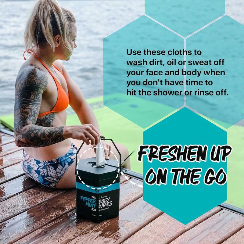 Klean Freak Body Wipes – The Jug (Peppermint) – Extra-Large & Durable Wipes for Active Lifestyles - Image 3