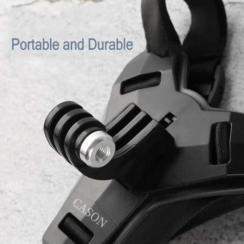 CASON - Helmet Mount for Action Camera/Helmet Chin Mount/Helmet Strap Belt Action Camera CN10 CS6, Go pro Hero 10/9/8/7/6,SJCAM, Yi, DJI Osmo Action & Others (Black) - Image 3