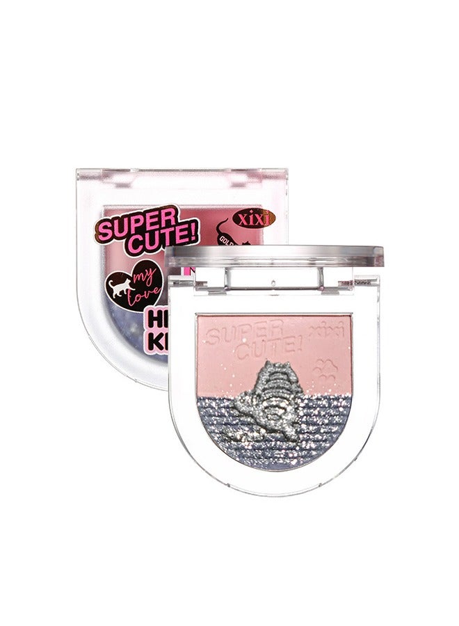 XIXI 3 Color Eyeshadow Palette-Eyeshadow and Highlighter Palette, 3 in 1 Makeup Powder Palette, Cruelty-Free Matte Eyeshadow, Shimmer Illuminator Highlighters for a Glowing Look,#04 Baby Pink & Sea Blue - Image 1