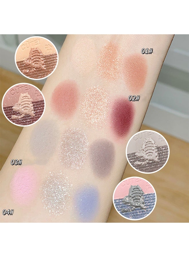 XIXI 3 Color Eyeshadow Palette-Eyeshadow and Highlighter Palette, 3 in 1 Makeup Powder Palette, Cruelty-Free Matte Eyeshadow, Shimmer Illuminator Highlighters for a Glowing Look,#04 Baby Pink & Sea Blue - Image 3