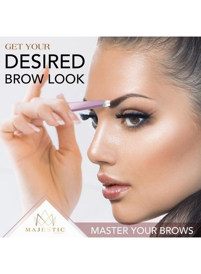 Majestic Bombay Tweezers Set 4Piecestainless Steel Slant Tip + Sharp Pointed Eyebrow Tweezer Setprecision Facial Hair Removal Eyebrow Hair Splinter Blackhead Ingrown Hair/Tick Removerends Meet Perfect - Image 4