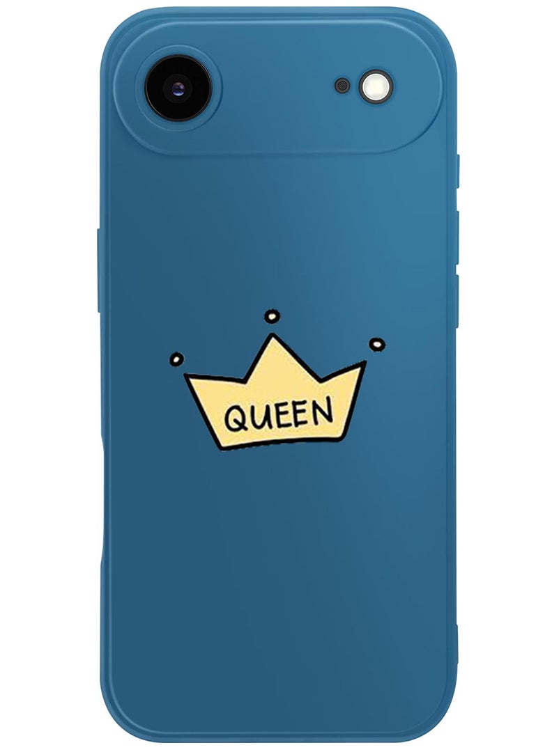 Theodor Protective Slim Fit Case Liquid Silicone Cover with Full Body Protection Anti-Scratch Shockproof Case For Apple iPhone 17 Air (Blue) Queen crown - Image 1