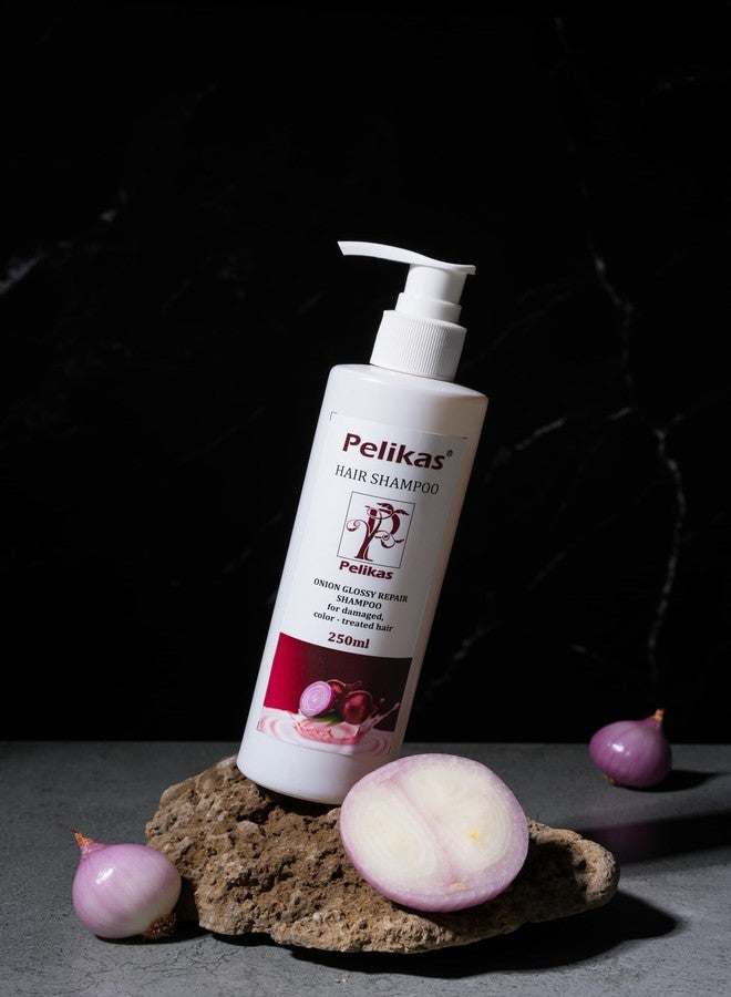 Pelikas Hair Fall Control Smoothness Natural Harble Hair Ballance Dandruff & Reduce Hair Fall Red Onion Seed Oil Extract Onion Shampoo Controls Hair fall | Helps Strengthen Hair | No Sulphate No Paraben | For Men & Women (250ml) - Image 2