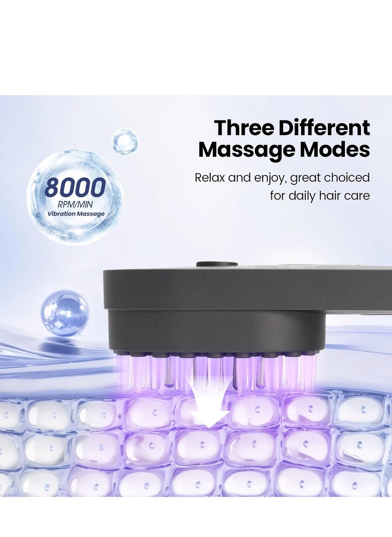 JOSQUEWNN Hair Oil Applicator, Scalp Massager Hair Growth, 3 in 1 Scalp Massage Tool, Head Scalp Massager for Relax, Cordless Electric Brush for Hair Care, Oil Dispenser Comb, Birthday Gifts, Grey  - Image 2