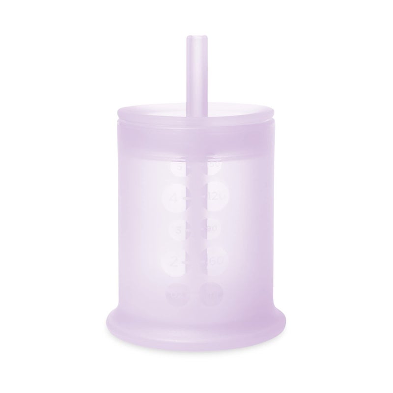 Olababy Silicone Training Cup with Straw Lid | Babies Water Drinking Cup | 6+ Mo Infant To 12-18 Months Toddler | Sippy Cup For Kids & Smoothie Cup | Baby Led Weaning (Lilac, 5 oz) - Image 1