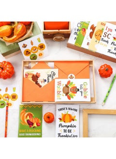 Geyoga 32 Sets Funny Thanksgiving Cards Pun Turkey Pumpkin Greeting Cards With Envelopes And Stickers, 8 Design 6 X 4'' Happy Thanksgiving Note Cards Pack For Fall Party Supplies Invitation Gifts  - Image 5