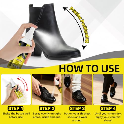 JOYAONE Shoe Stretch Spray, Shoe Stretcher Relieve Tight Fit, Wide Feet,Boot Stretcher Spray for Leather, Boot, High Heel (Clear) - Image 5