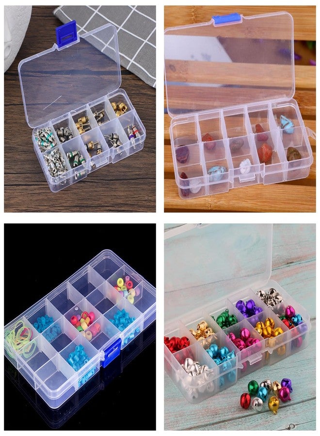 Framad 4 PCS 10 Grids Plastic Organizer Box with Dividers, Small Clear Tackle Container, Candy Large Bead Compartment - Image 5