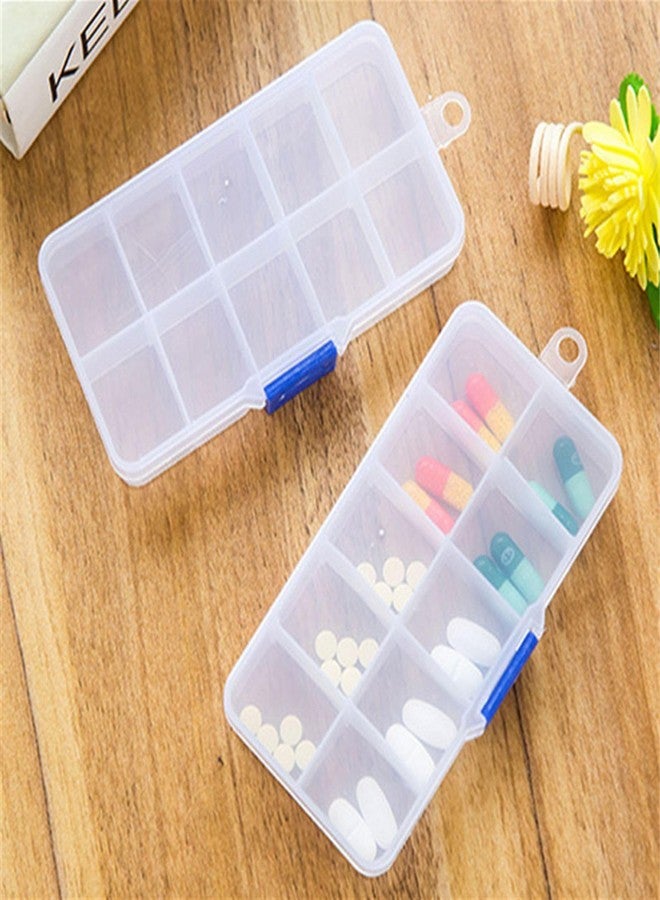 Framad 4 PCS 10 Grids Plastic Organizer Box with Dividers, Small Clear Tackle Container, Candy Large Bead Compartment - Image 3