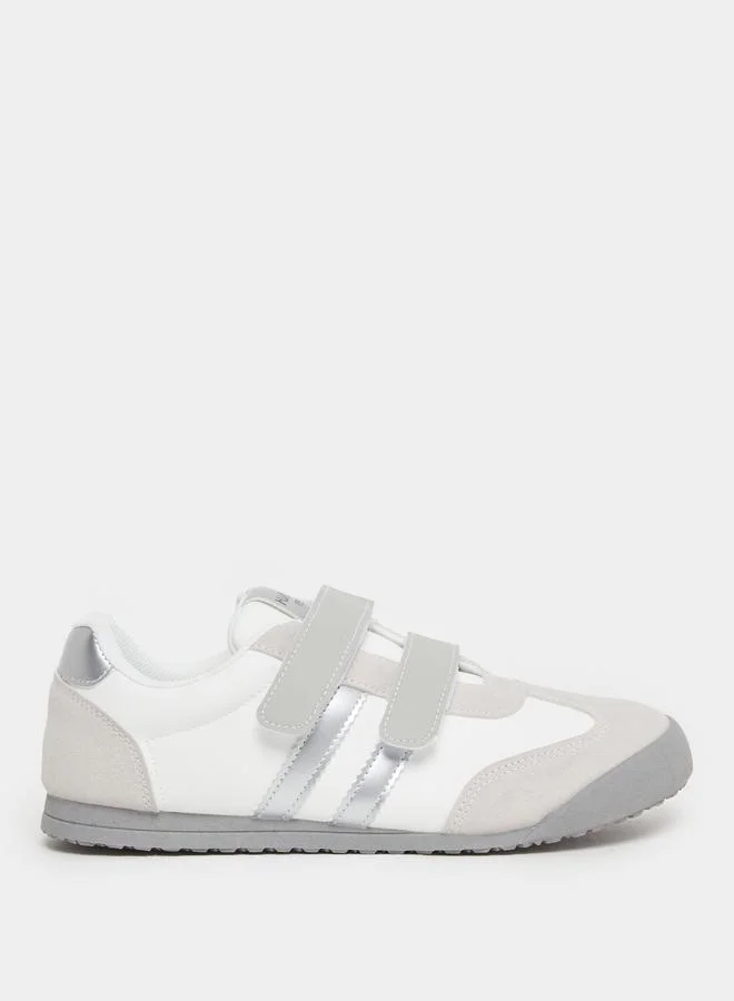Styli Styli Women Silver Stripe Velcro Sneakers