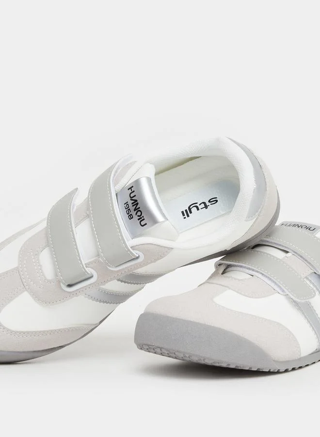 Styli Styli Women Silver Stripe Velcro Sneakers